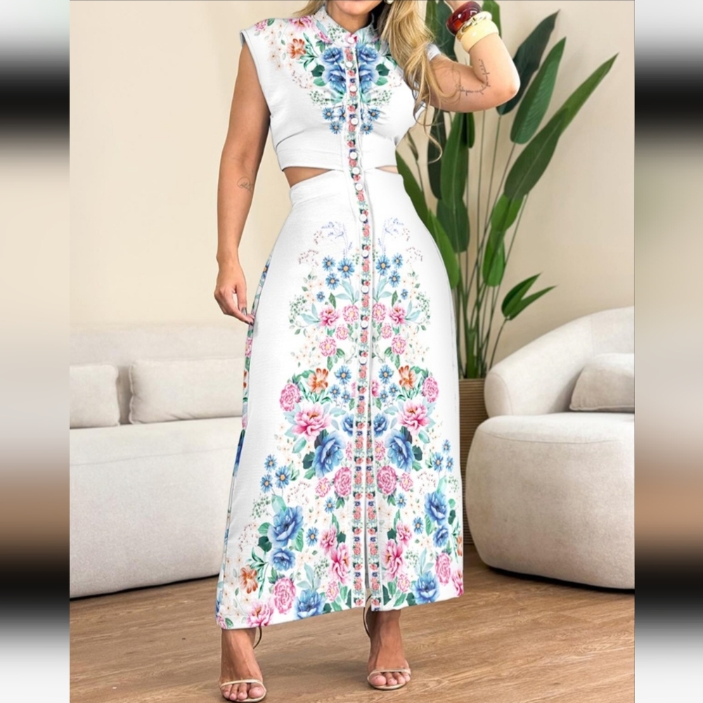 Floral Sleeveless Maxi Dress